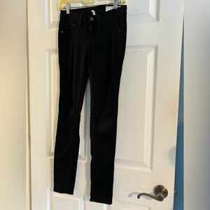 Rag and Bone Black Skinny Jeans. “Black Plush” Sz 25 5 Pocket Style
